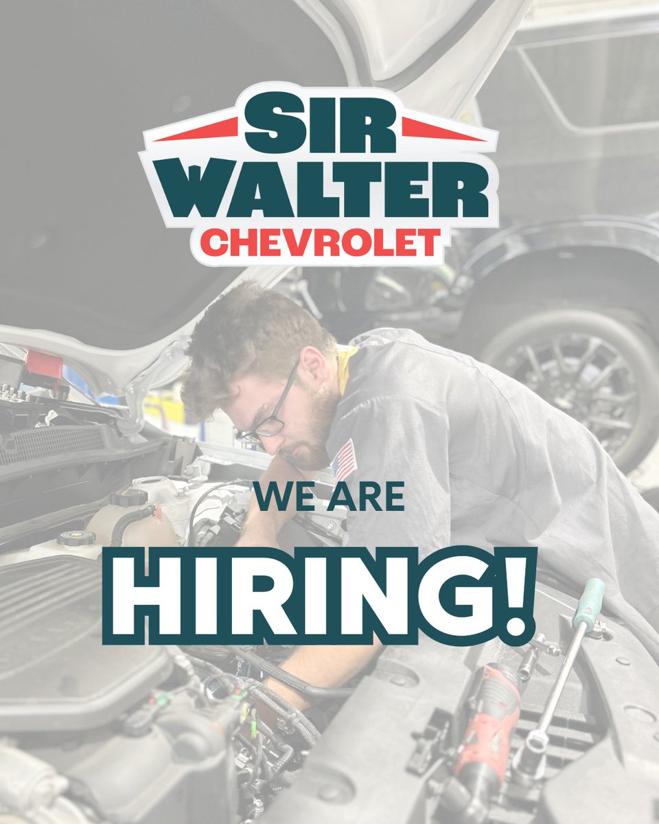 Come grow your career with a dealership that’s been setting the standard since 1928.

👉 sirwalter.com/careers

#SirWalterChevrolet #SirWalterWay #ChevyCareers #AutomotiveIndustry #RaleighNC #NowHiring