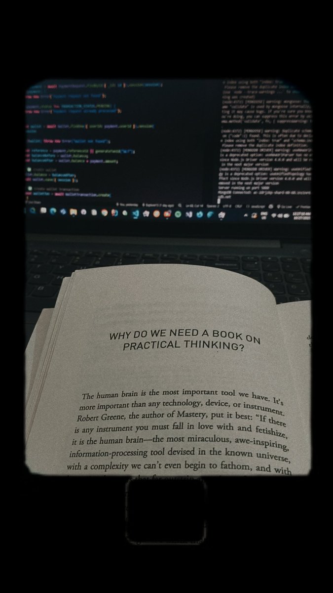 suryaghosh_13's tweet photo. Started Think Straight by Darius Foroux today 📖💡 Key takeaways:
1️⃣ You become what you think about
2️⃣ Brain = ultimate superpower
3️⃣ Compete only with last year's you
You can change your mind, you can change your life. 🚀
#ThinkStraight #PersonalGrowth #Mindset #SelfGrowth https://t.co/9svZrMu6cE