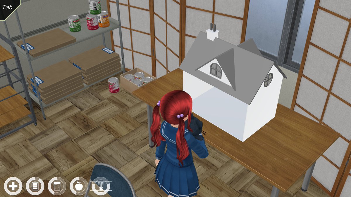 shoujo_city's tweet image. Dollhouse prototype (not even half finished yet, obviously) for drama club room. My progress with new NPCs is modest (to put it mildly) b/c I still struggle with their designs. So I work instead on something I have full vision for. Will be used for gameplay. #gamedev #unity3d