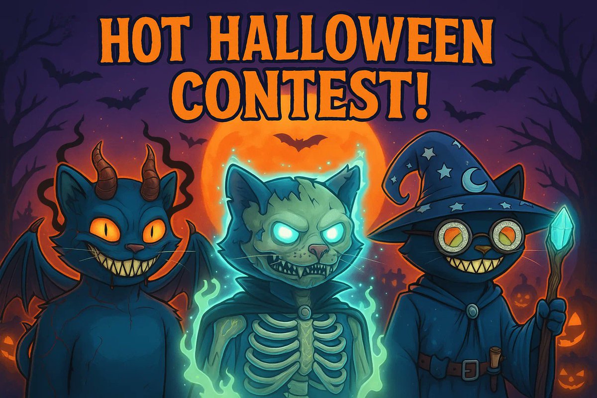 Hot_OnStudio's tweet image. HOT HALLOWEEN CREATIVE CONTEST 🎃

This is the moment to create something legendary !

We are hosting a special Halloween contest for all creators :

🎦 Make a short funny video (Edit or AI) related to $HOT &amp;amp; Halloween whatever your style 

📲 Post your video on X with #HOT…