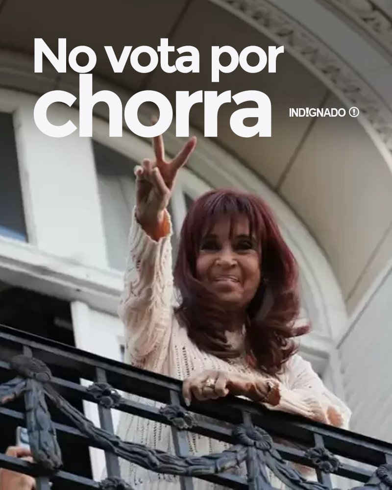La yarará condenada Cristina Kirchner no fue a votar en las elecciones legislativas por estar presa con domiciliaria. No quiere que se viralice que no voto por ser la jefa de una banda y que esta condenada por corrupta. 🔥✌️