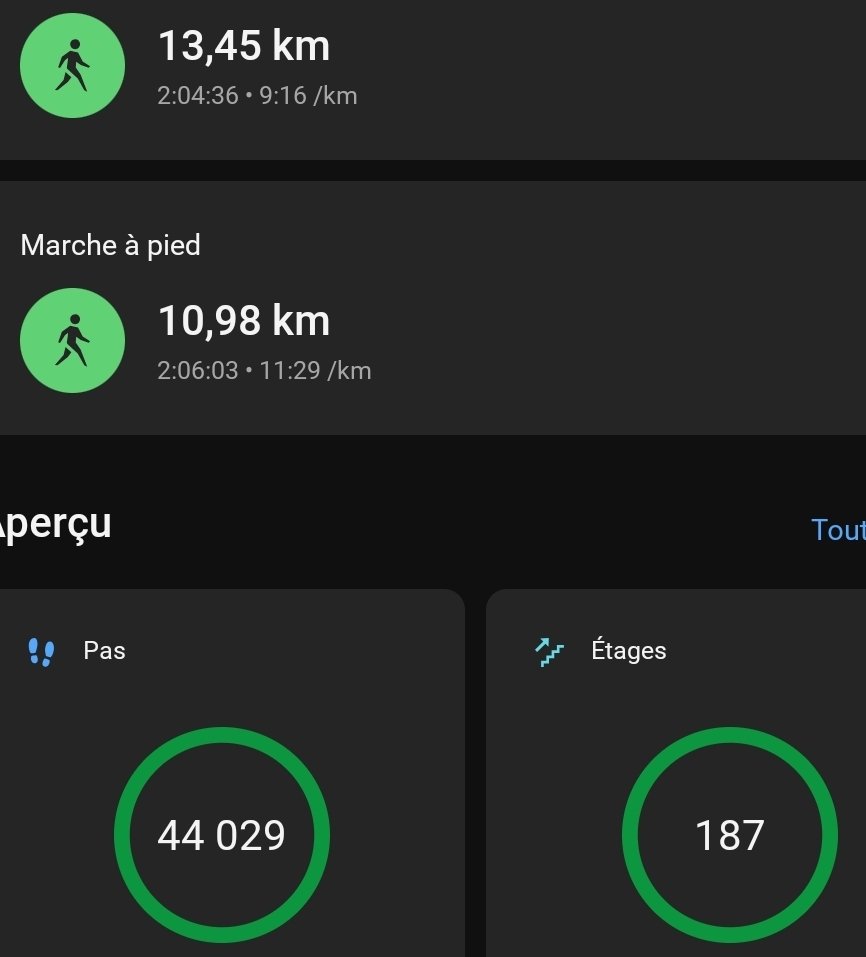 Mes pas et activités du jour 💫 <a href="/Lucy51602801/">Lucy coco</a> <a href="/yoelegicorrer1/">#Yoelegícorrer</a> #YoElegiCorrer #garmin #fenix7xSolar #sportludo @garminfrance @garmin #maigrir #sport #instafitness #athlete #marche #marcheur #courreur #instamood #yoelegicorrer #fitness #fit <a href="/yoelegicorrer/">#ElegiCorrer</a> #semimarathon