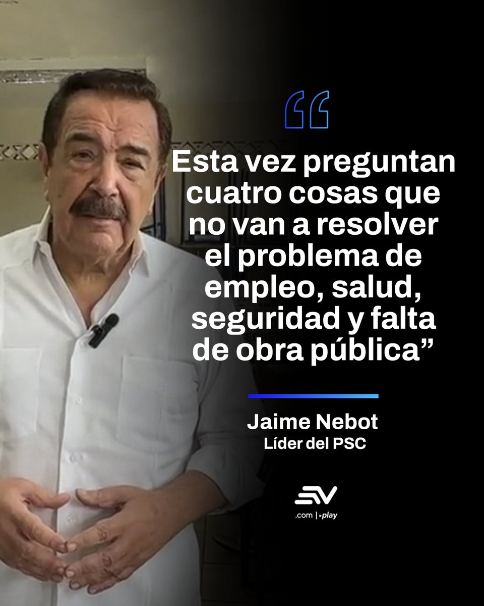 📌🗣️ Durante el encuentro realizado este 25 de octubre, el exalcalde de #Guayaquil, Jaime Nebot cuestionó una eventual convocatoria a una Asamblea Constituyente, además de anticipar consecuencias negativas. 📲 bit.ly/43AZ8s8