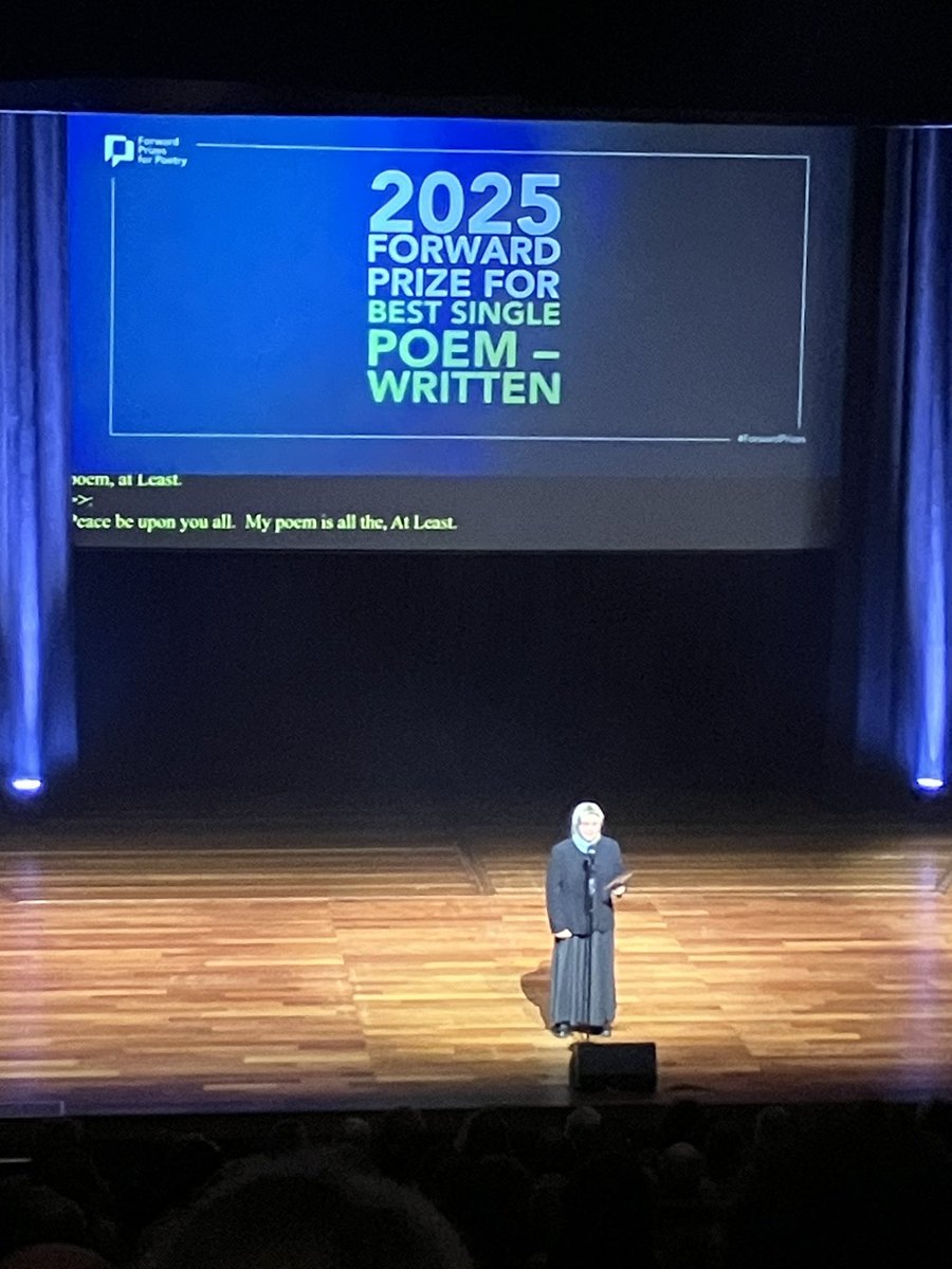 “at least/ these children/ don’t need to fear the dark/at least/ not anymore”

-Abeer Ameer opens the Forward Best Single Poem Written category with this heartbreaking poem <a href="/ForwardPrizes/">Forward Prizes</a>