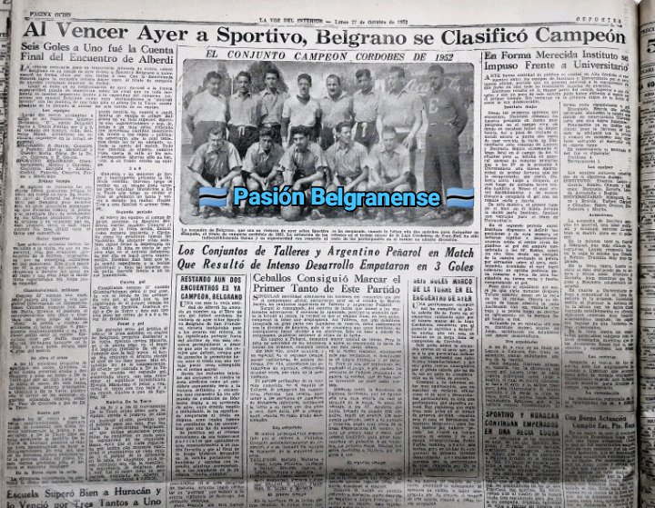 Diario "La Voz del Interior"

🇧🇼 BELGRANO: 

García, González, Fuentes, Martín, Monserrat, Cuello, Buffa, Coria, De La Torre, Guevara, F. García.

🇳🇬 SP. BELGRANO :

Giambartolamei, Murtas, Córdoba, Gutiérrez, Bandoni, Zabala, Carlini, Palacios, Canaval, Faina, Mazariego.