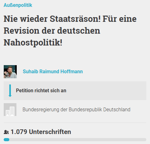 ali_kil_1's tweet photo. Wie kann man erklären, dass die Erinnerungskultur Deutschlands mit den Interessen "Israels" gekoppelt wird? Das historische Schuldbewusstsein darf nicht mit einer bedingungslosen Loyalität zu "Israel" verknüpft werden. Genau das macht aber die Staatsräson. Sag' stopp dazu. Petition: https://t.co/McqCRJpEO4