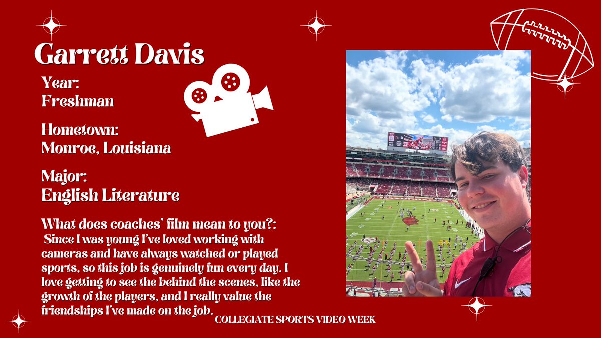To honor <a href="/CSVA/">CSVA</a> #Sportsvideoweek , we are highlighting are amazing student filmers and the hardwork that they do. 

Starting off with Garrett from Louisiana!
