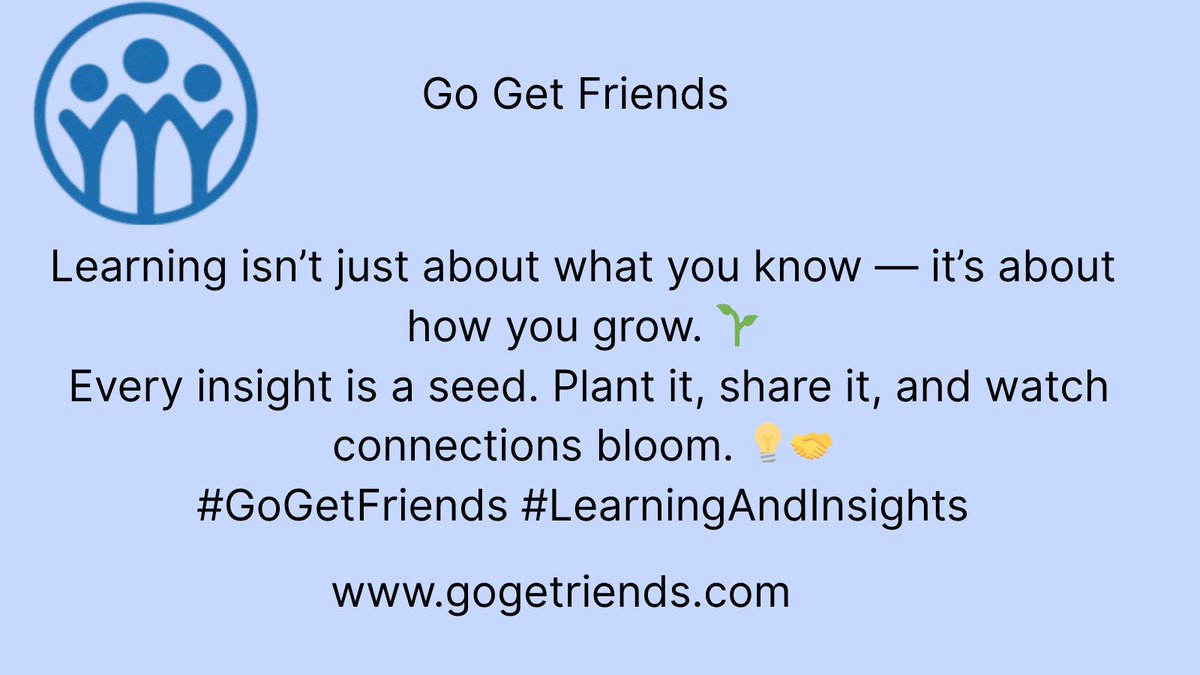 Go_Get_Friends's tweet photo. Growth starts with a question, not an answer. 💡
What’s the best insight you’ve learned lately? 
#GGF #Growth https://t.co/HKcGR9PPe9