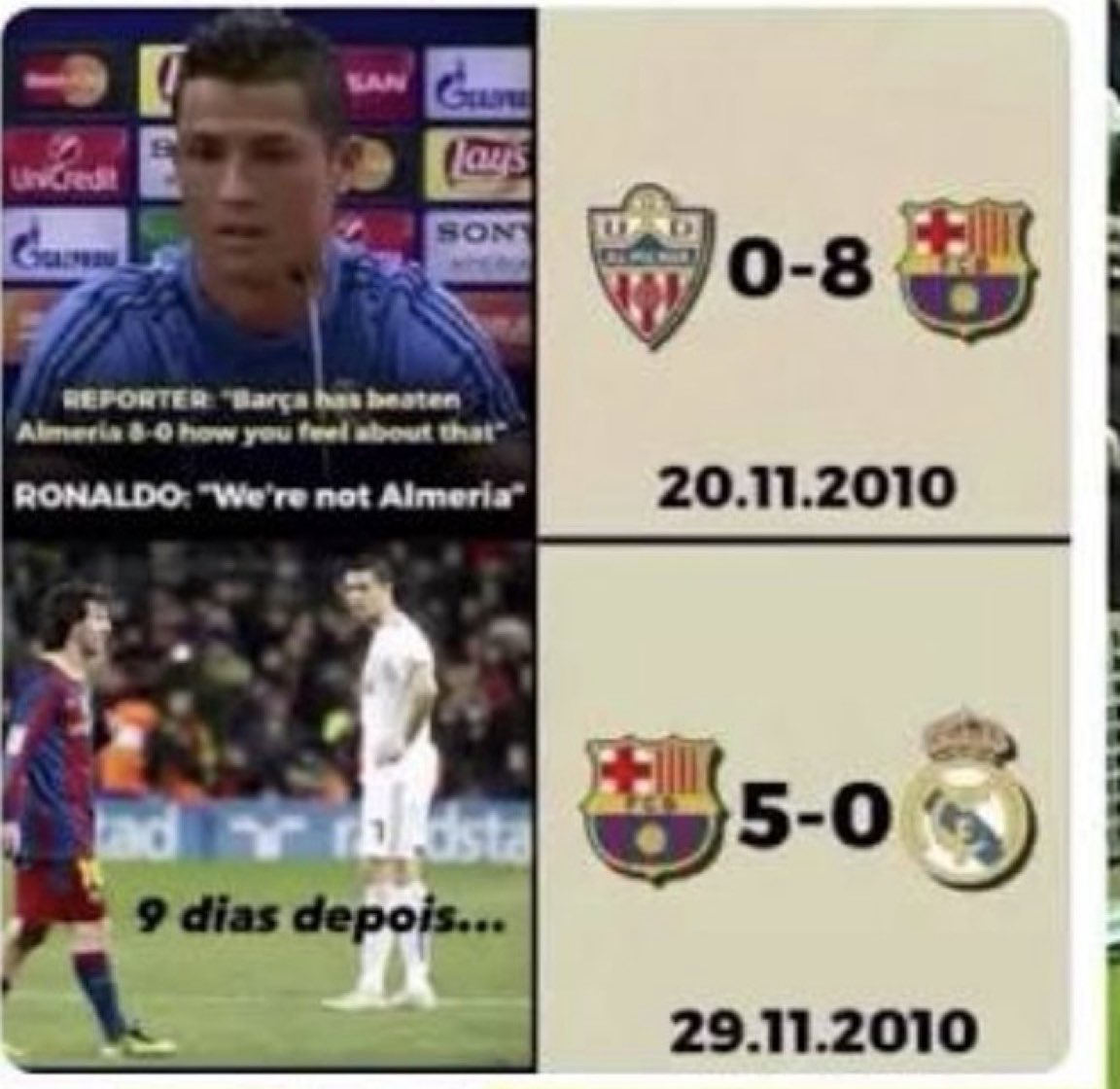 La légende du « Cr7 parlait et assumer derrière » comme si il avait gagné 100% de ses matchs dans sa vie 

Lui aussi a mangé et s’est fait casser la gueule le lendemain t’inquiète pas

Bandeur de nostalgie