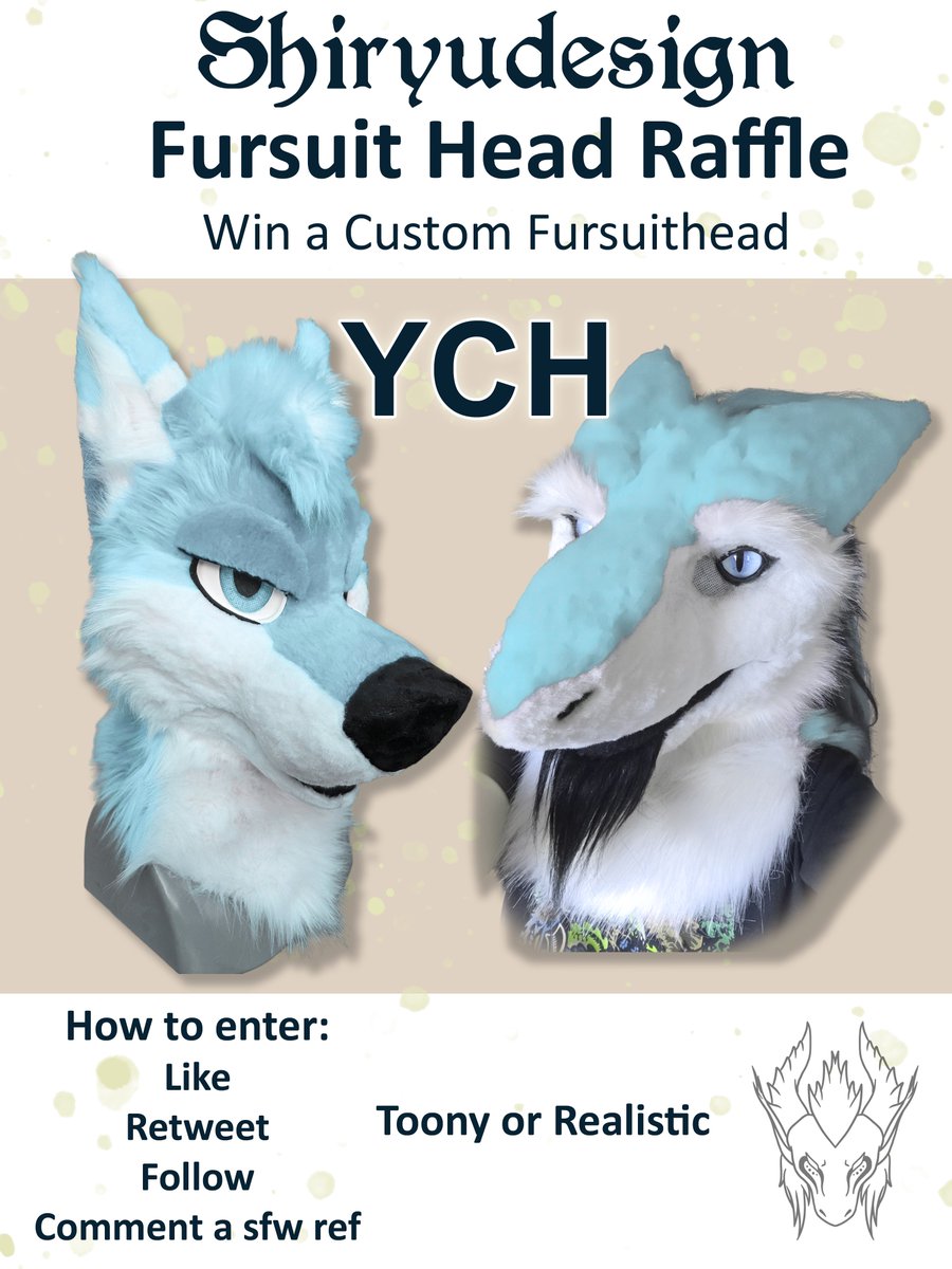 Fursuit head raffle !
Yes you see right

You can win a custom fursuit head from me
All you have to do is

* like and retweet this post
* follow this channel
* comment your SFW Refsheet

The raffle ends as soon as I have 5k followers
Winner has to cover shipping cost