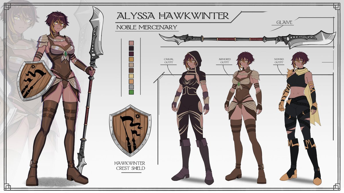 NeonLaboratory's tweet image. Character sheet for Alyssa Hawkwinter
#neonlab #oc #charactersheet
