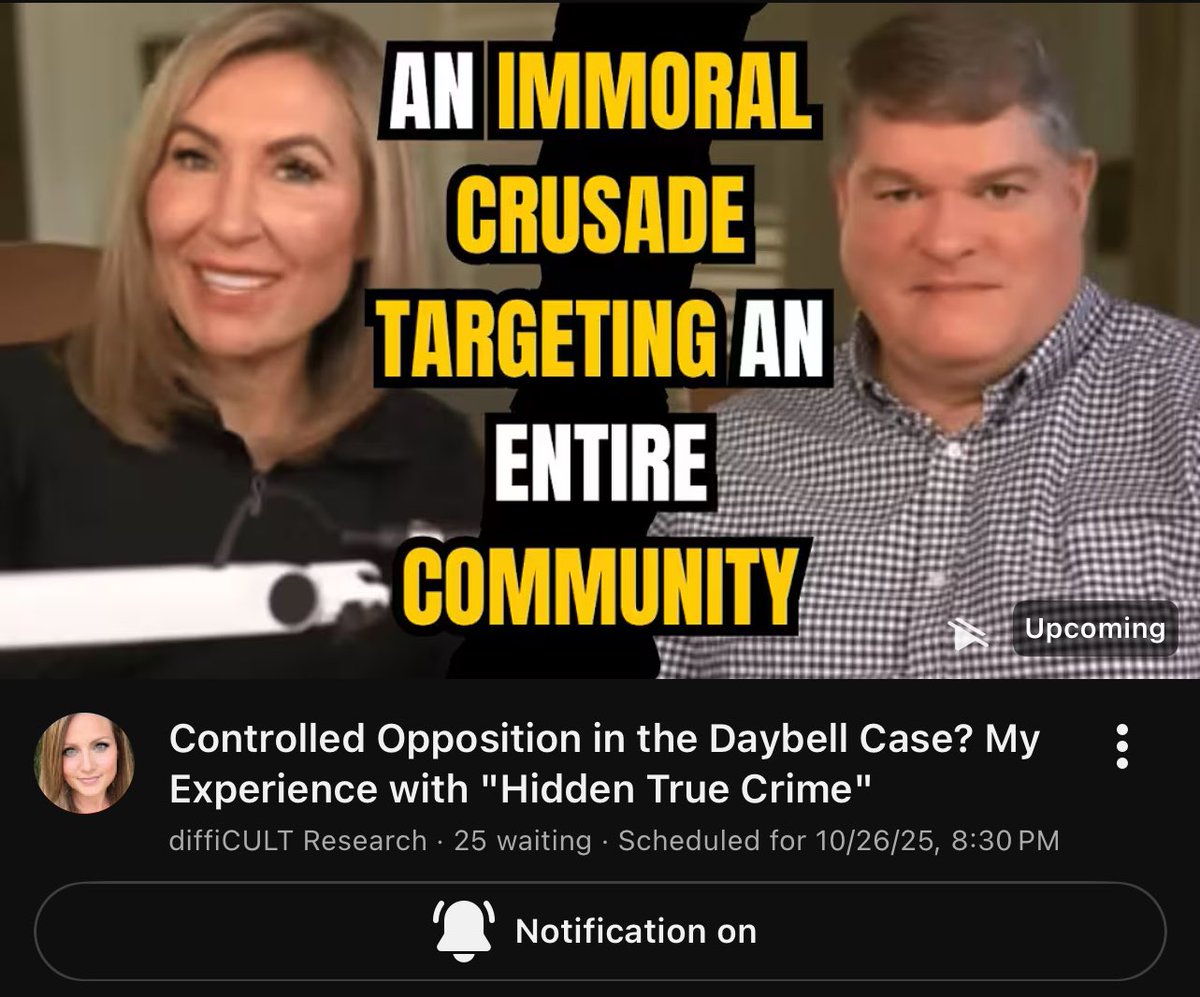 Kay Woodcock’s daughter going live in about 5hrs to talk about her experience with Hidden True Crime