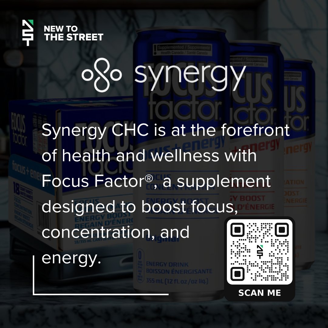 NewToTheStreet's tweet image. Synergy CHC: Elevating Health and Wellness with FOCUSfactor®! ✨🚀
@synergy_chc Corp (NASDAQ: SNYR) is leading the way in health and wellness with FOCUSfactor®, a scientifically designed supplement to enhance focus, concentration, and energy for a sharper, more productive day.…