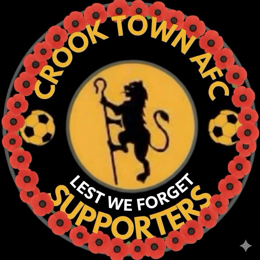 CrookSupporters's tweet image. Crook Town Supporters remembers the fallen! We stand with @poppynorthern and the rest of the Royal British Legion on Remembrance Day. Wear your poppy with pride. #LestWeForget