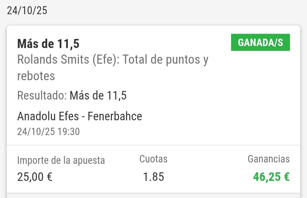 Una, dos y tres ✅✅✅

3 actuaciones individuales compartidas totalmente gratis por el canal telegram. 

t.me/AnnapicksFREE

Si quereis más picks , darle ❤️ este tweet. 
➡️ Son picks que serian premium , pero debido a la poca liquidez no me parece justo para los clientes.