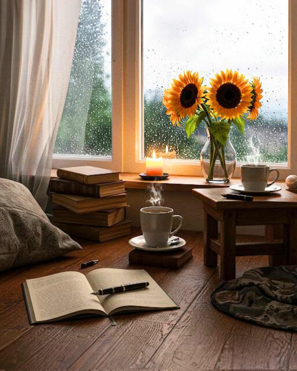 _ThistleMouse's tweet photo. Lost in the cozy embrace of a rainy day and the promise of a blank page. 🌧️🌻 There's a certain magic in capturing thoughts amidst the gentle rhythm of nature. Where do your stories unfold? ✨
#CozyWriting #JournalingLife #VintageVibes #SlowLiving https://t.co/8RpxnQEjYE