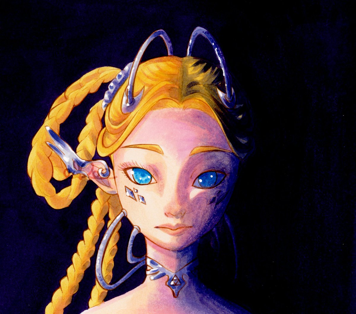 itisebee's tweet photo. Linktober - Zelda

Did you know that the initial idea for the first Zelda included time travel, past, present and future. So, I thought to myself, what would Zelda look like in the future and here you go.

#linktober2025 #zelda #legendofzelda #linktober https://t.co/VZU81eZOA5