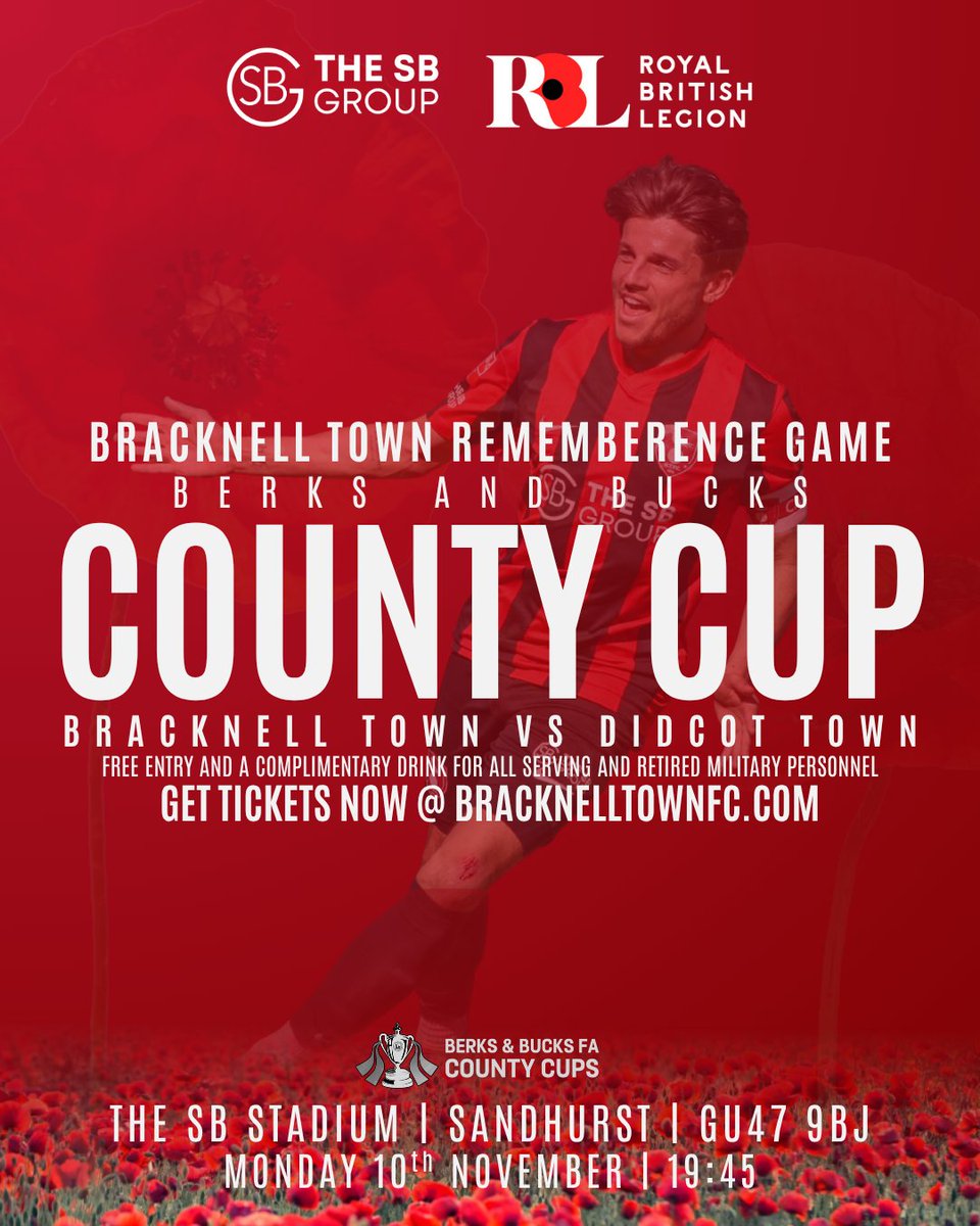 Onwards and upwards!

Looking into the distance, save the date in your calendar! Didcot Town @ The SB Stadium on the 10th of November at 7:45. Berks and Bucks county cup action awaits for the Robins.

We are delighted to make this our remembrance game, so all serving and retired