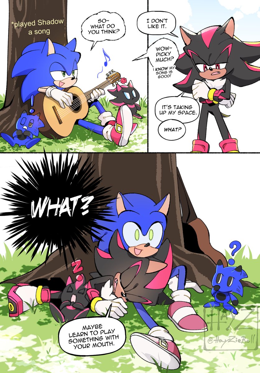 HayzieRoll's tweet image. I feel like Sonic can be a harmonica kinda guy, u know? #sonadow