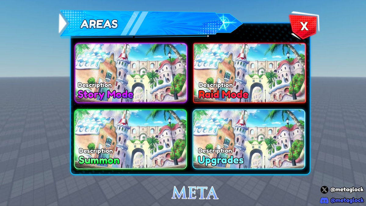 MetaGlock's tweet image. Cartoony Anime Genre Areas UI for Practice!
Inspo/Credits: Anime Final Strike
Portfolio: discord.gg/wcYgdpzV9g
Commissions are open DM metaglock on Discord!
#RobloxUI #RobloxDev #RobloxGFX #ROBLOX #uiux