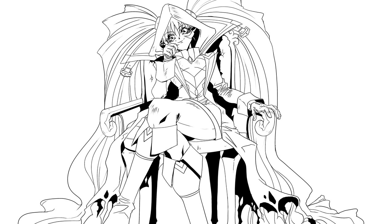 InfinityArk's tweet image. Lineart of Yuimei as Sid/Shadow from #eminenceinshadow quite alot of details here