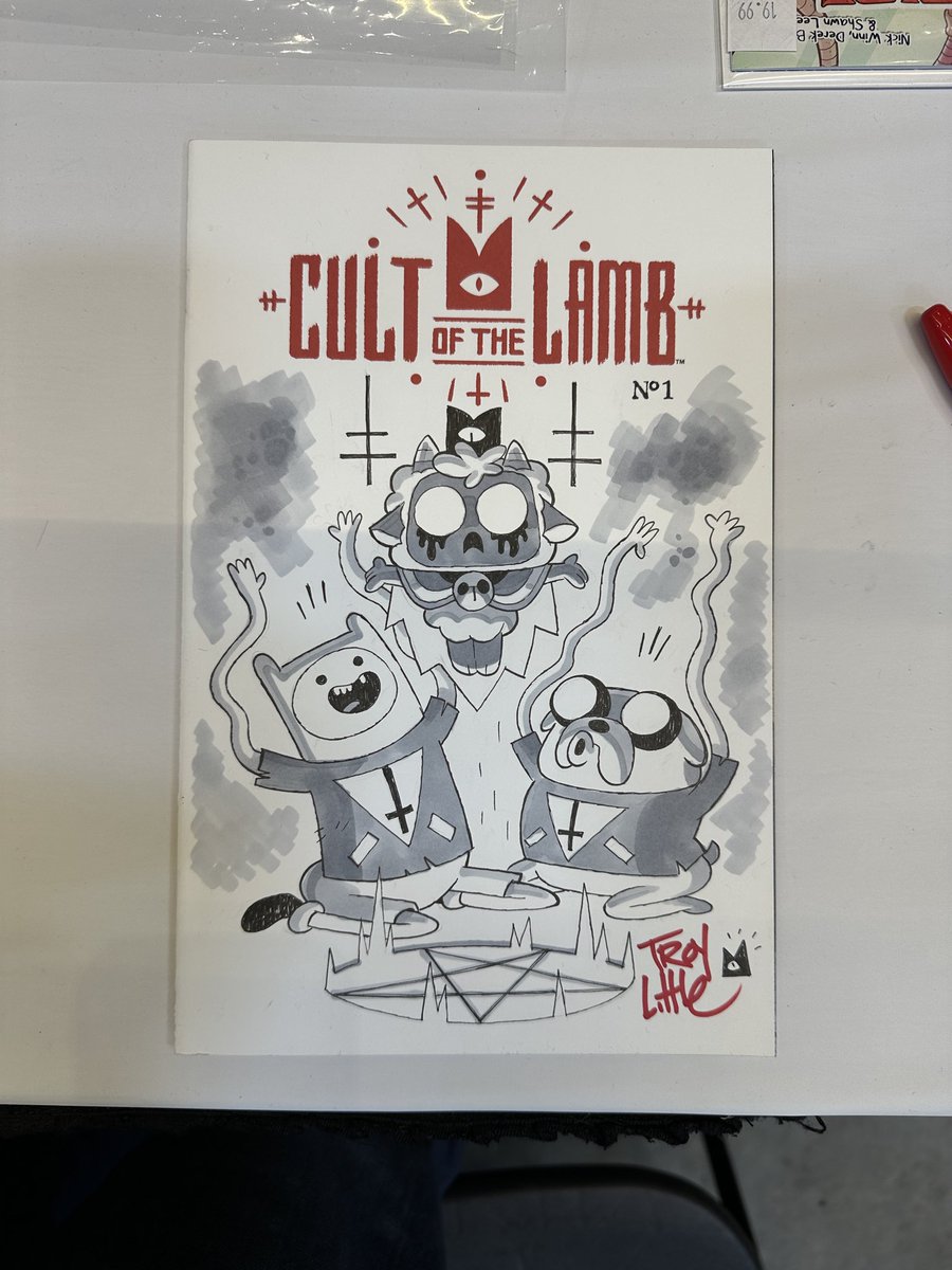 Sketch cover commissions! So many Cultists at the Winnipeg Comic Con offering devotion! Praise the Lamb!

#CultOfTheLamb #AdventureTime, #SketchCover