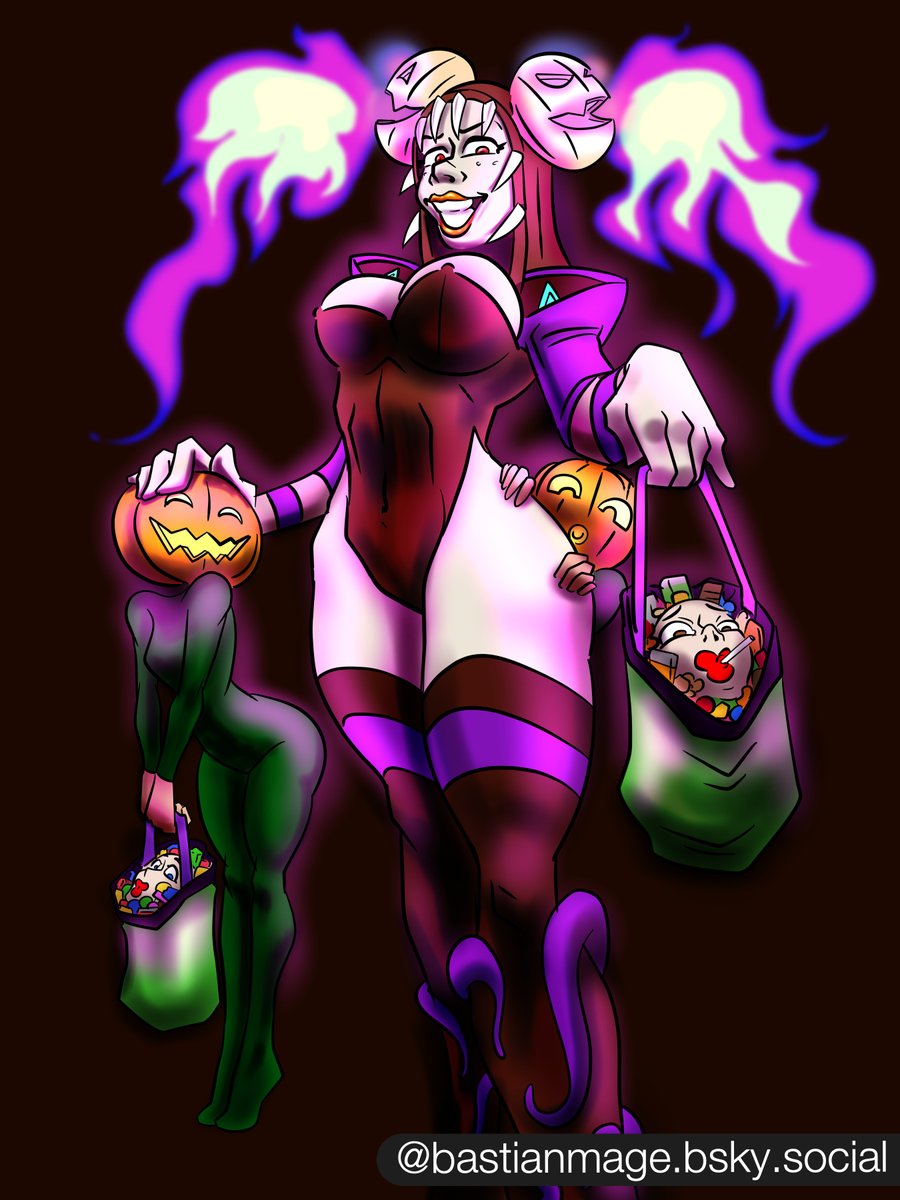 Jester encounter on Halloween. Breaking the rules of the night leaves these two punished.
"Tell ya what, fill these bags with treats before the end of the night... and your head and body reunite."