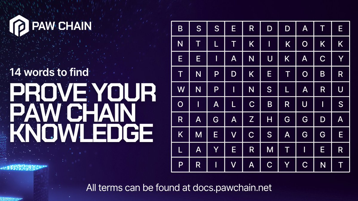 GM. As the week comes to a close, we’ve hidden a few PAW Chain terms to find.

Each one appears throughout our documentation. 

See how many you recognize and where they appear in the docs.

docs.pawchain.net