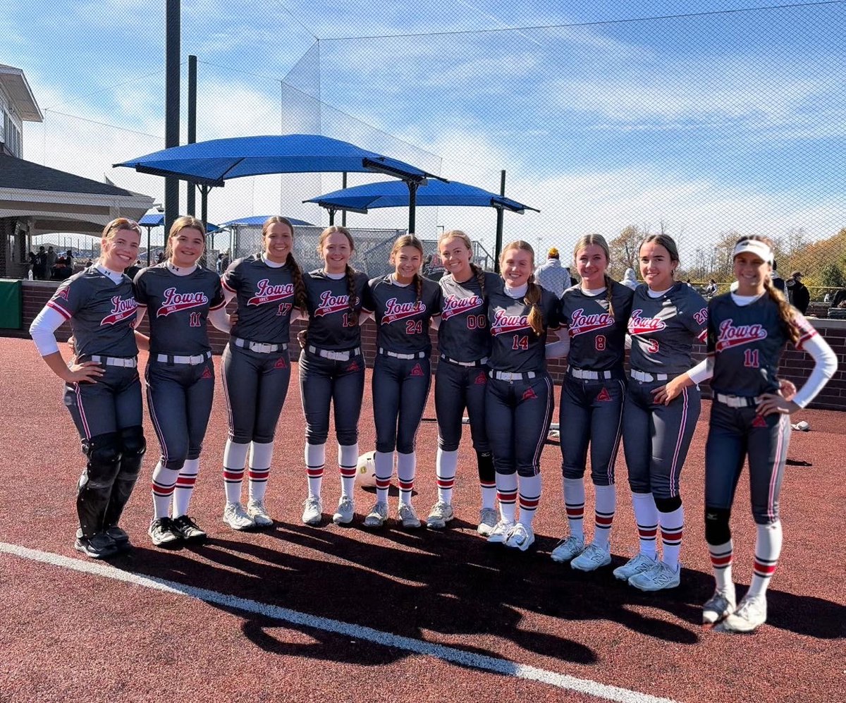 Iowa Aries 16U National 6-0 and pool winner in the D1 Fastpitch Great Lakes Premier Fall Showcase in Indianapolis. Congrats!