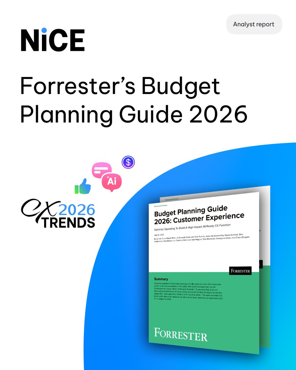 39% of #CXleaders will boost CX budgets above inflation in 2026.

Are you spending in the right places?

See how your peers cut waste, fund growth, and scale AI-powered CX in Forrester’s 2026 Budget Planning Guide. bit.ly/4oO3HrB

<a href="/Forrester/">Forrester</a>