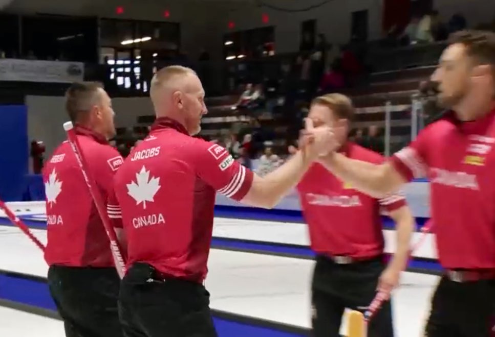 GOLD FOR CANADA 🥌🇨🇦

Canada defeats USA 7-3 to win Pan Continental Curling Championship gold.

Team Jacobs goes undefeated throughout the entire event. Elite communication and rock throwing. Capped it off with a solid win over Shuster.
