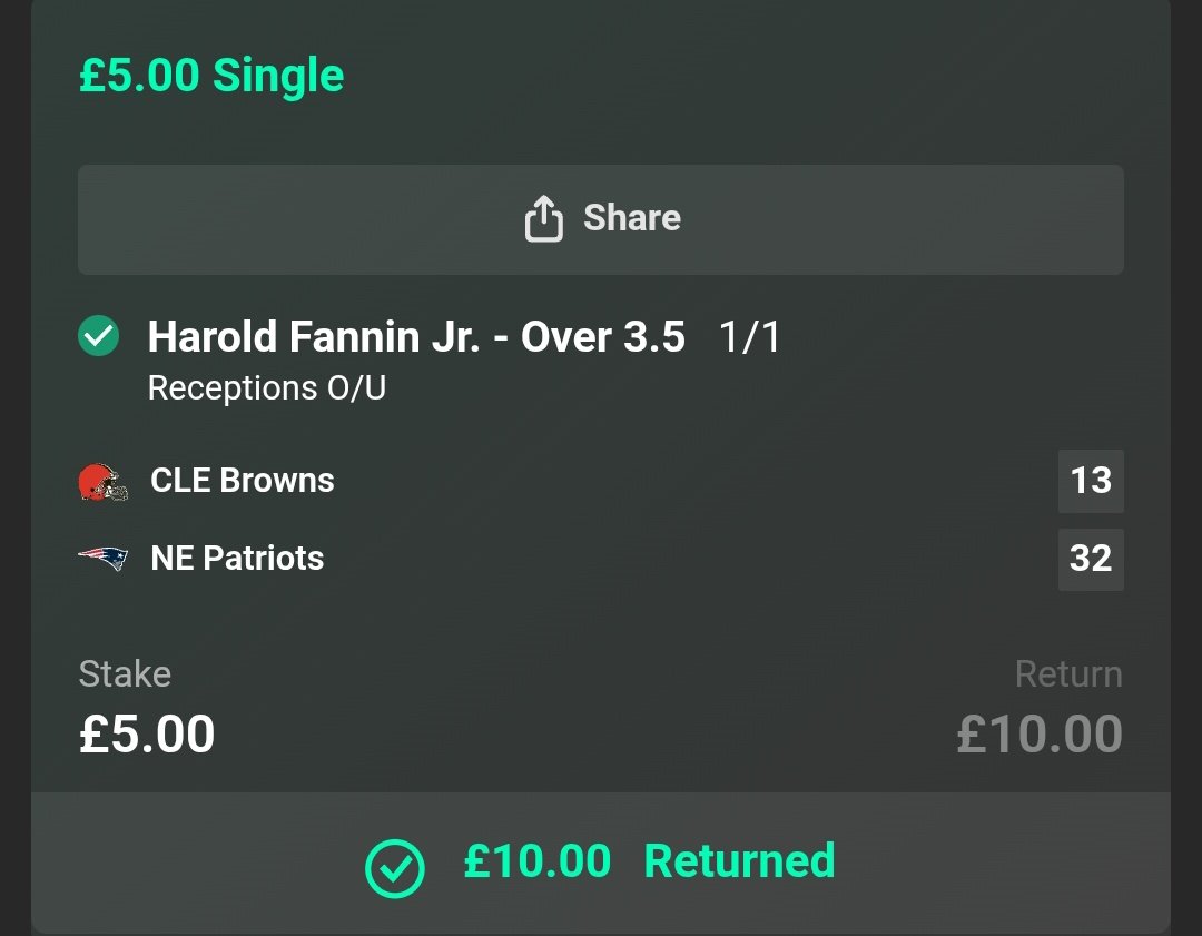Unfortunately just the single came through on the early window games.

#NFL