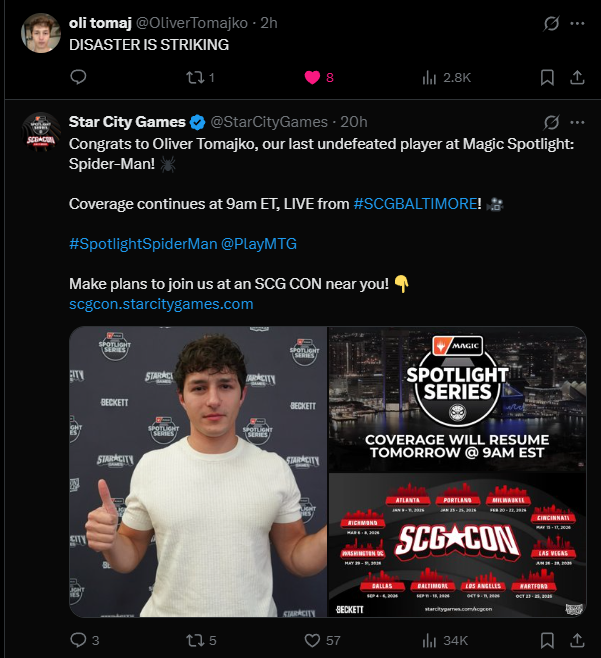 Anthony Jestes (@antog1331) on Twitter photo I've missed coverage bc of work and have no idea what's going on but.......
Sometimes the feed does feed things....
#SCGBaltimore #SpotlightSpiderman I've missed coverage bc of work and have no idea what's going on but.......
Sometimes the feed does feed things....
#SCGBaltimore #SpotlightSpiderman