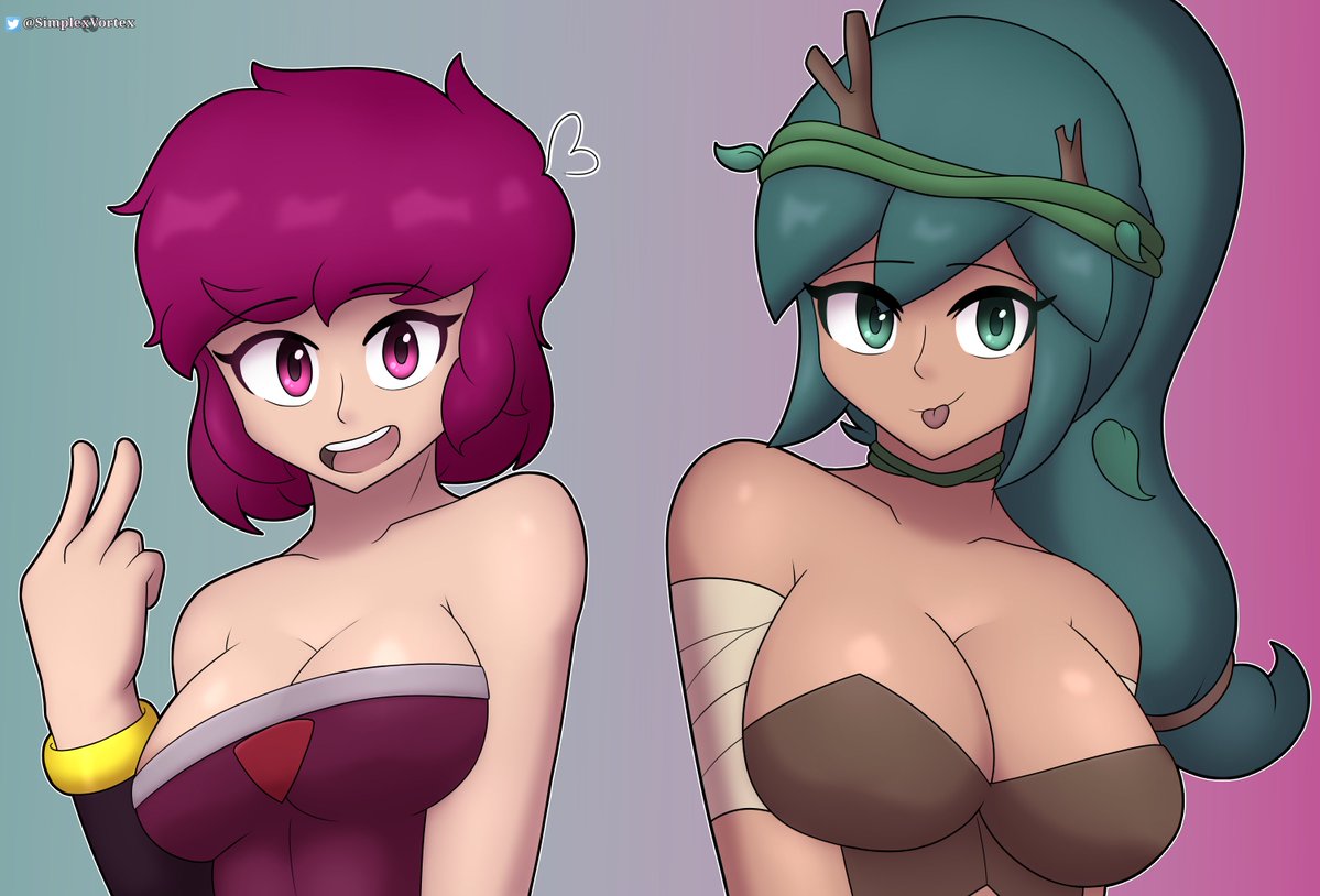 SimplexVortex's tweet image. - ⌜Long time no see, did you miss us?⌟

I *need* to draw them more oftennnnn
💜💚
#oc #originalcharacter #originalcharacterart