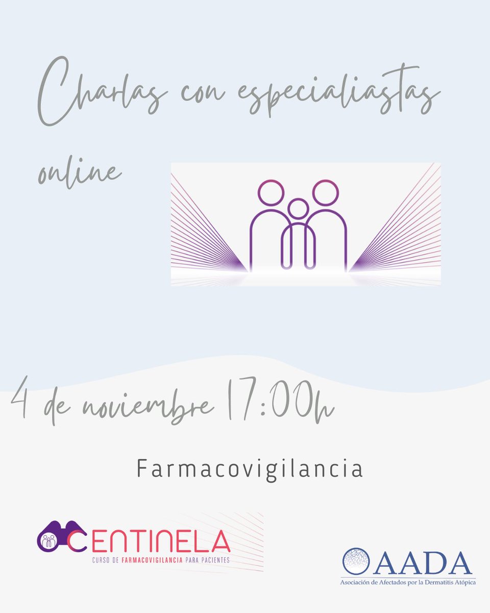 💊 Desde Sanofi han preparado una charla sobre farmacovigilancia, pensada para que los pacientes aprendamos a notificar efectos adversos y así colaborar en el uso seguro de los medicamentos. 🙌

🗓️ Será el próximo 4 de noviembre, online 💻
🔗 Link -&gt; sanofi.zoom.us/j/96892199239?…