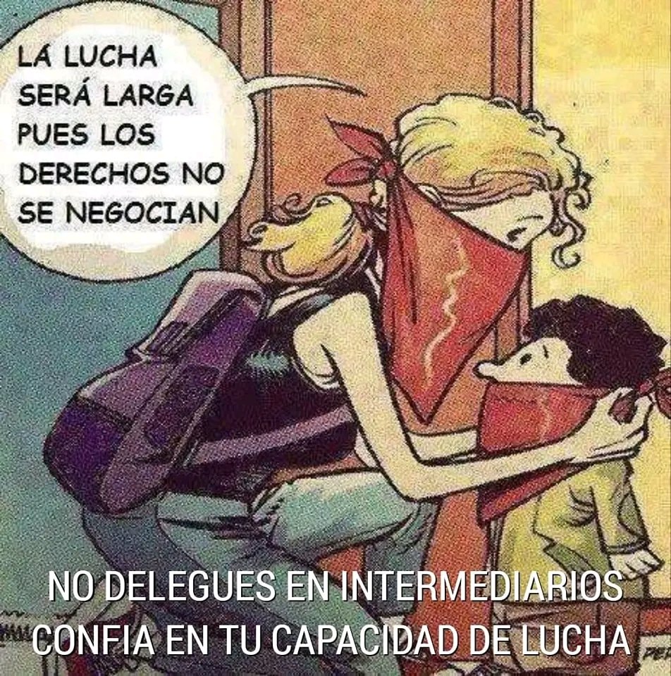 Los derechos no se negocian... 

No delegues en intermediarios, confía en tu capacidad de lucha.

#Anarcosindicalismo
#CNTAIT #AIT #IWA