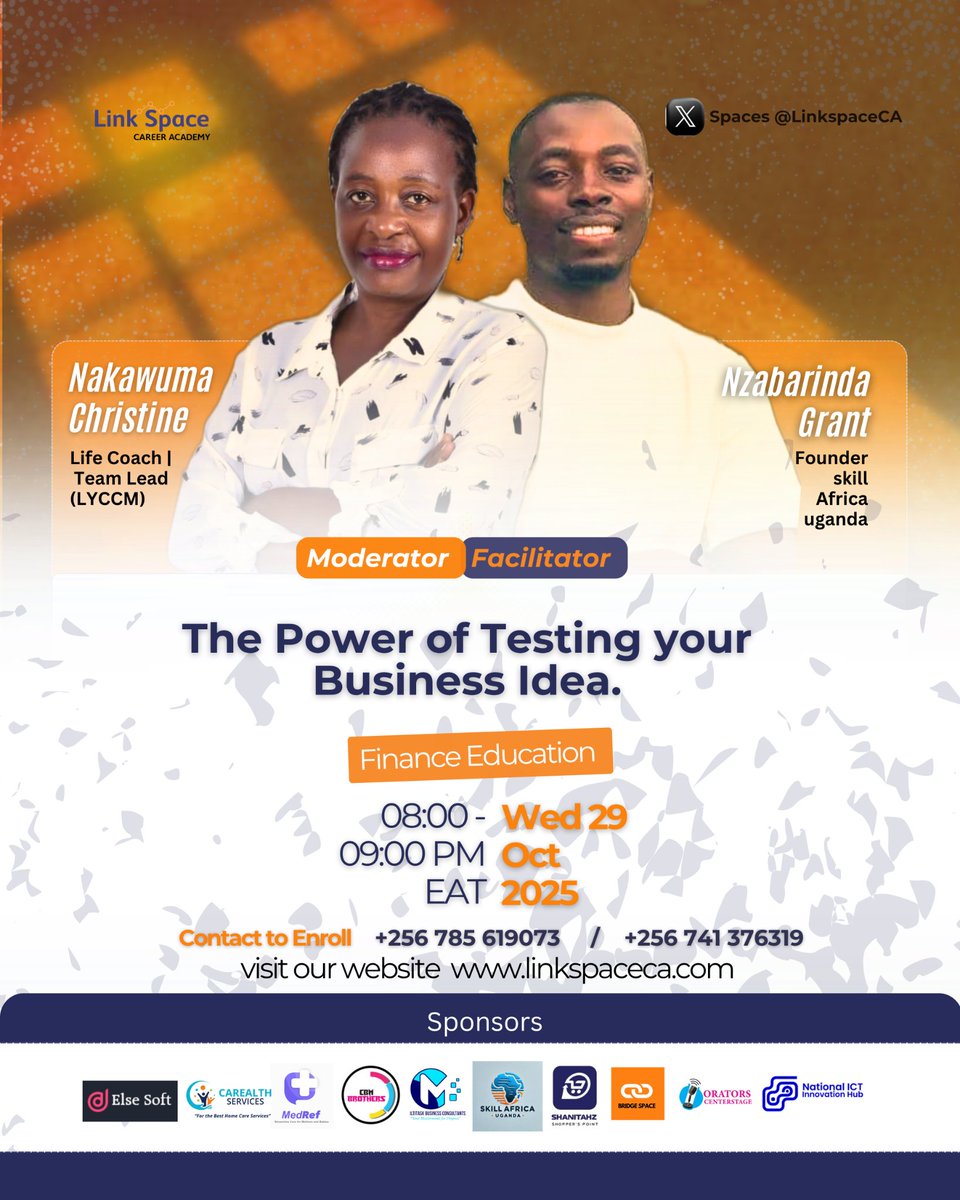 Wednesday: Finance Education - "The Power of Testing Your Business Idea"
#FinanceEducation
<a href="/TuuzaL/">Tuuza industries limited</a> 
<a href="/SkillAfricaUg/">Skill Africa Uganda</a> 
<a href="/Green__Careers/">Green Careers Week 🌱🌎</a> 
<a href="/DaltonSsekyanzi/">EMMANUEL SSEKYANZI</a> 
<a href="/naka/">naka</a>