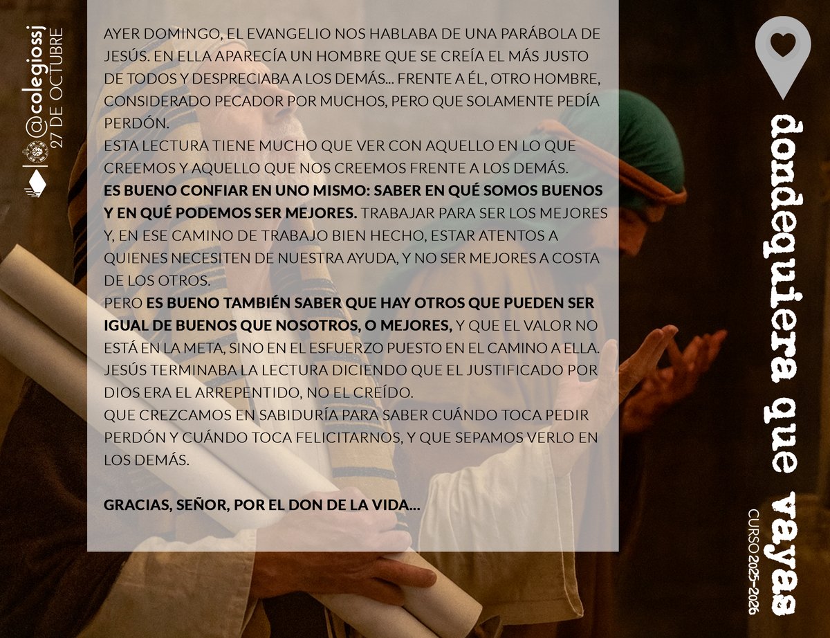 #OraciónDeLaMañana #27deOctubre Sobre la parábola del fariseo y el publicano...