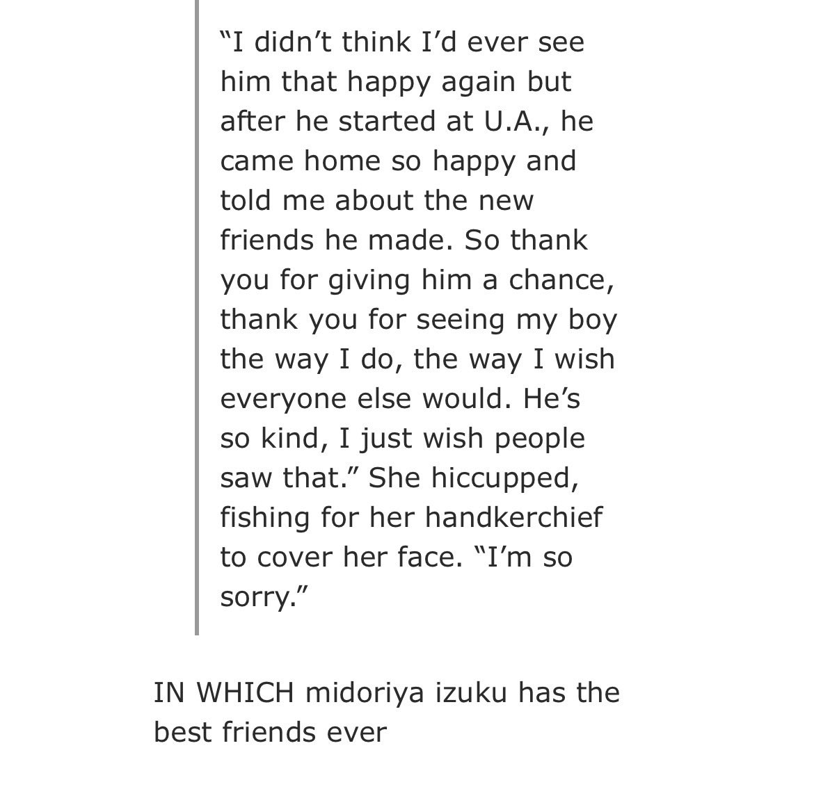 *NEW FIC* 
farewell to the past, this is the scenery i longed to see
| mha 
| friendships, ofa reveal, girl idk it’s just izuku having good friends man
| 3,556 words
archiveofourown.org/works/73167936