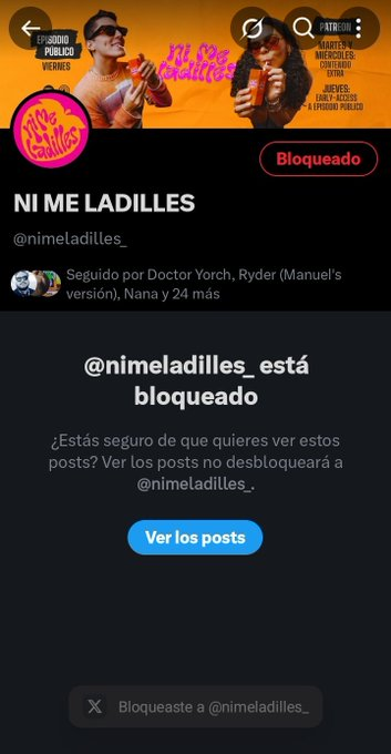 me duele la cabeza así que bloqueé a ni me ladilles