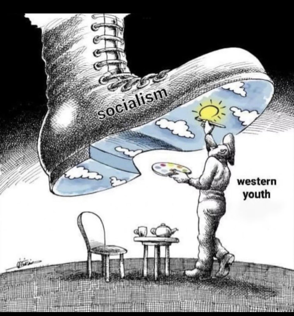 junogsp7's tweet image. NYC Mayors Race 
8 Days to 🛑 the spread.
Western young voters are seduced by the socialism messaging of Nirvana.
After hooked on free stuff, then comes the  government boot to the throat. 
🚫 Mamdani