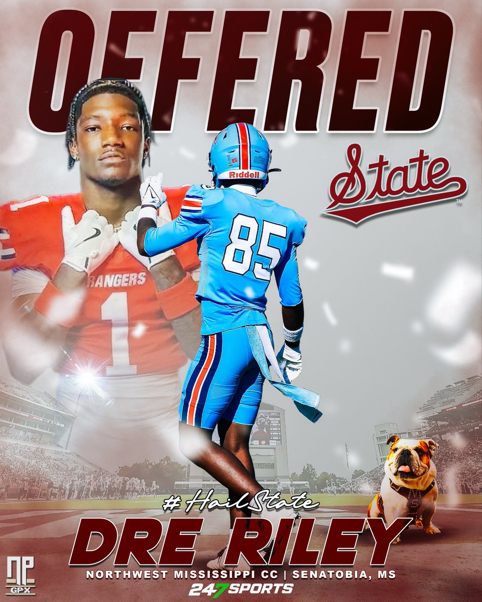 NathanPurvis's tweet photo. | OFFERED |

Dre Riley (@Dre_riley1), the class of 2026 junior college defensive back from Northwest Mississippi Community College (Senatobia, MS), picks up the offer from the Mississippi State Bulldogs! #HailState https://t.co/xFrzEUd6wM