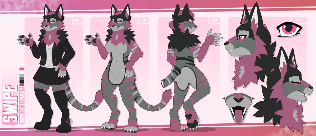 Reference Sheet completed for <a href="/RachyMewFox/">rachy</a>! 🐈‍⬛️
.
#furry #furryartist #furryfandom