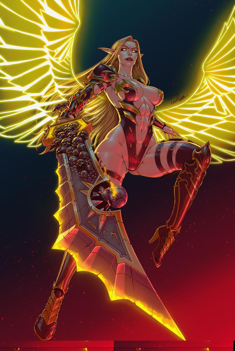 Still very much in love with this masterpiece of my character Zerenah drawn by the talented <a href="/DamnToadKing/">𝕿𝖔𝖆𝖉𝕶𝖎𝖓𝖌🐸</a> ✨️

#worldofwarcraft #bloodelf