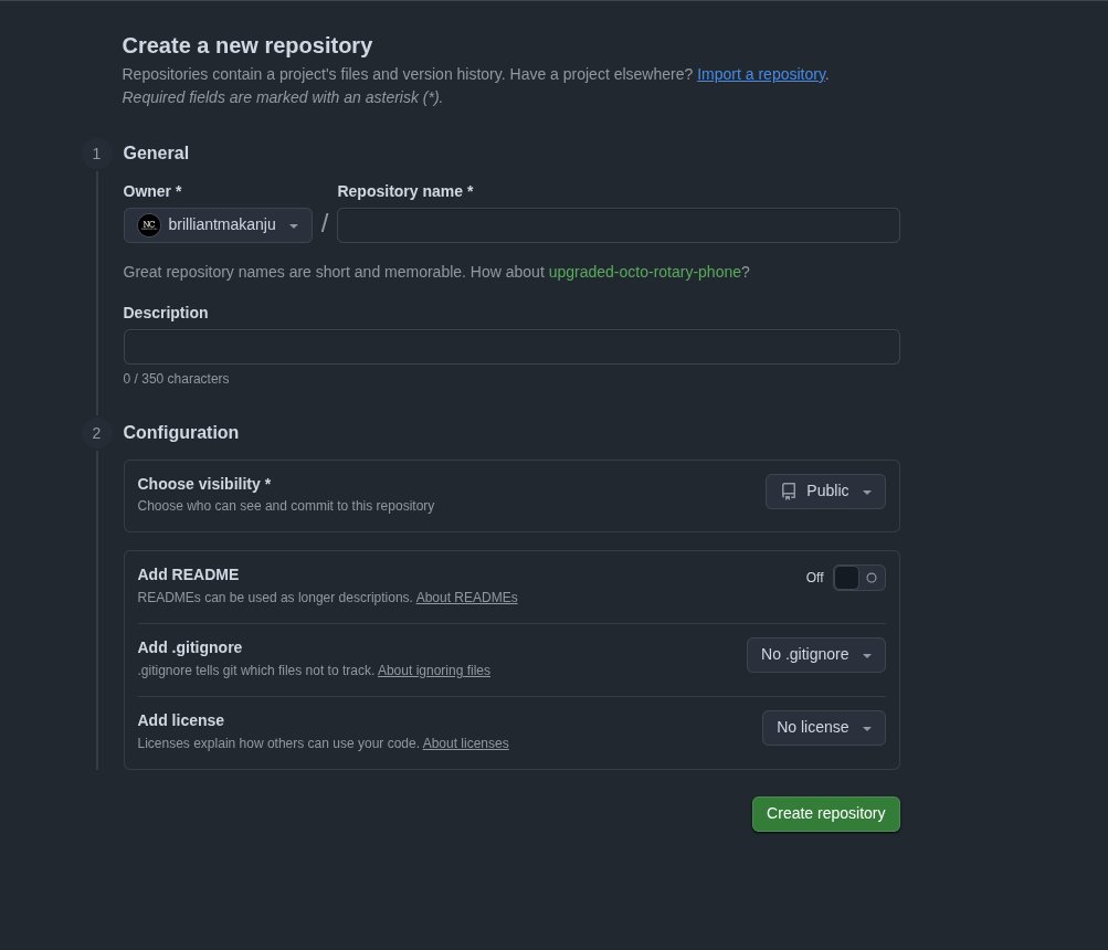 Jolex_Dev's tweet image. just noticed github changed the ui for creating repos.
looks cleaner and more simple now.
honestly kind of liking it ☁️