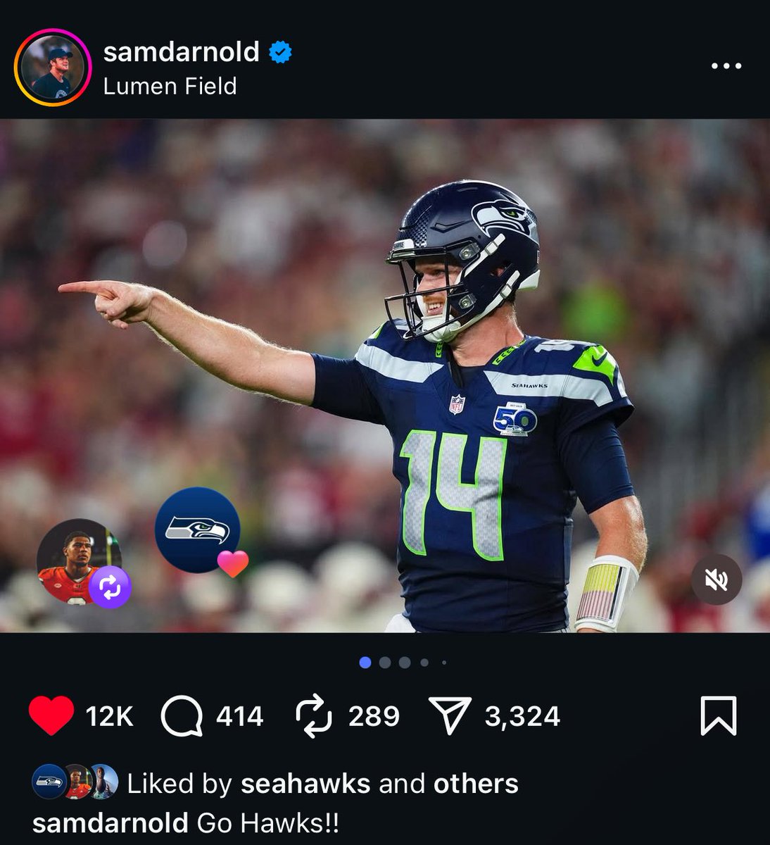 Sam Darnold has finally posted…