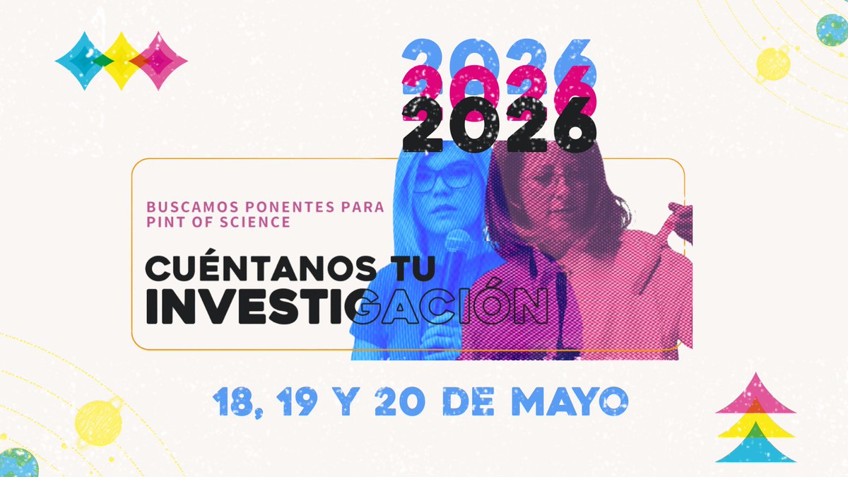 🔎BUSCAMOS PONENTES, SOLO 3 REQUISITOS🗣️
📣¿Quieres contar tu investigación científica a la sociedad, de forma amena y cercana?  ¡Anímate a dar una charla en #PINT26ES ! 🥳Solo hay 3 requisitos para ser ponente, tira del hilo para descubrirlo! 👇🏼