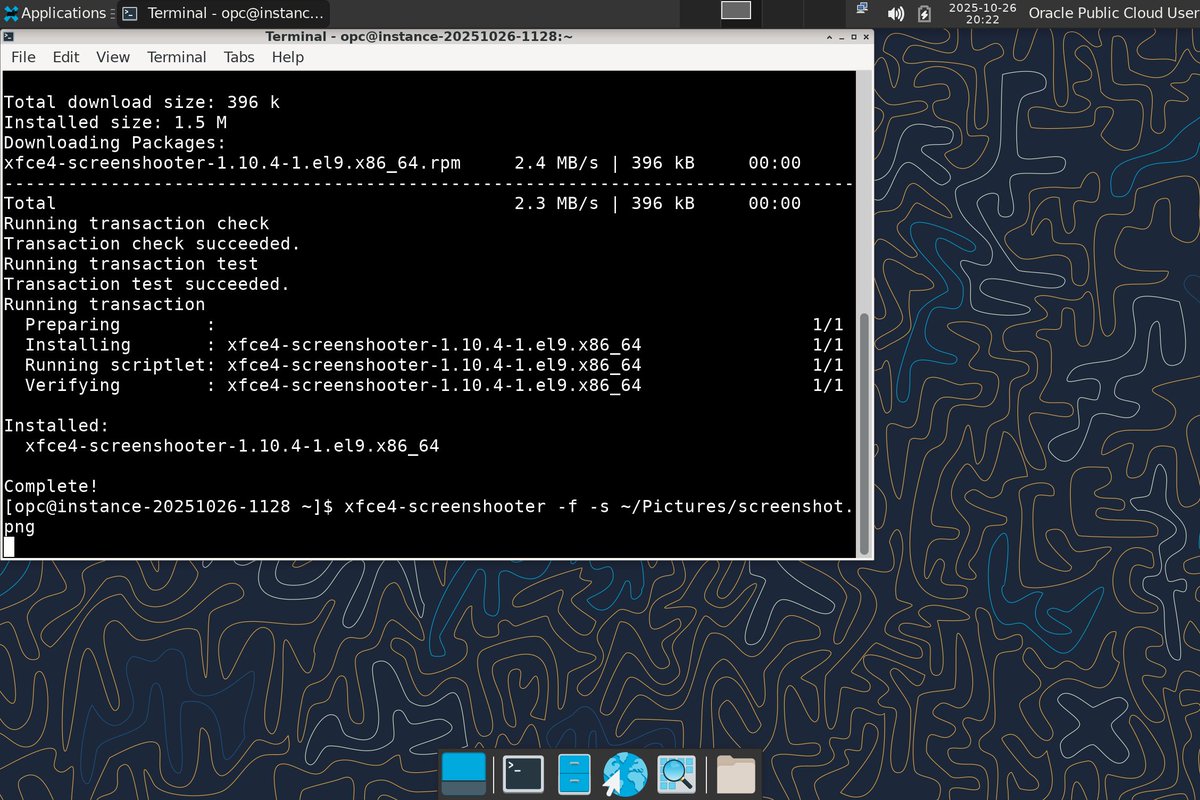 elvmeen's tweet image. Only because I want to host a forex bot, I spent over 19 hours setting up Oracle's free tier remote Linux Desktop (XFCE).  I don't think someone should really pay to use cloud resources like VPS as an individual.
At least XFCE UI + wallpaper of Oracle Linux made my day.