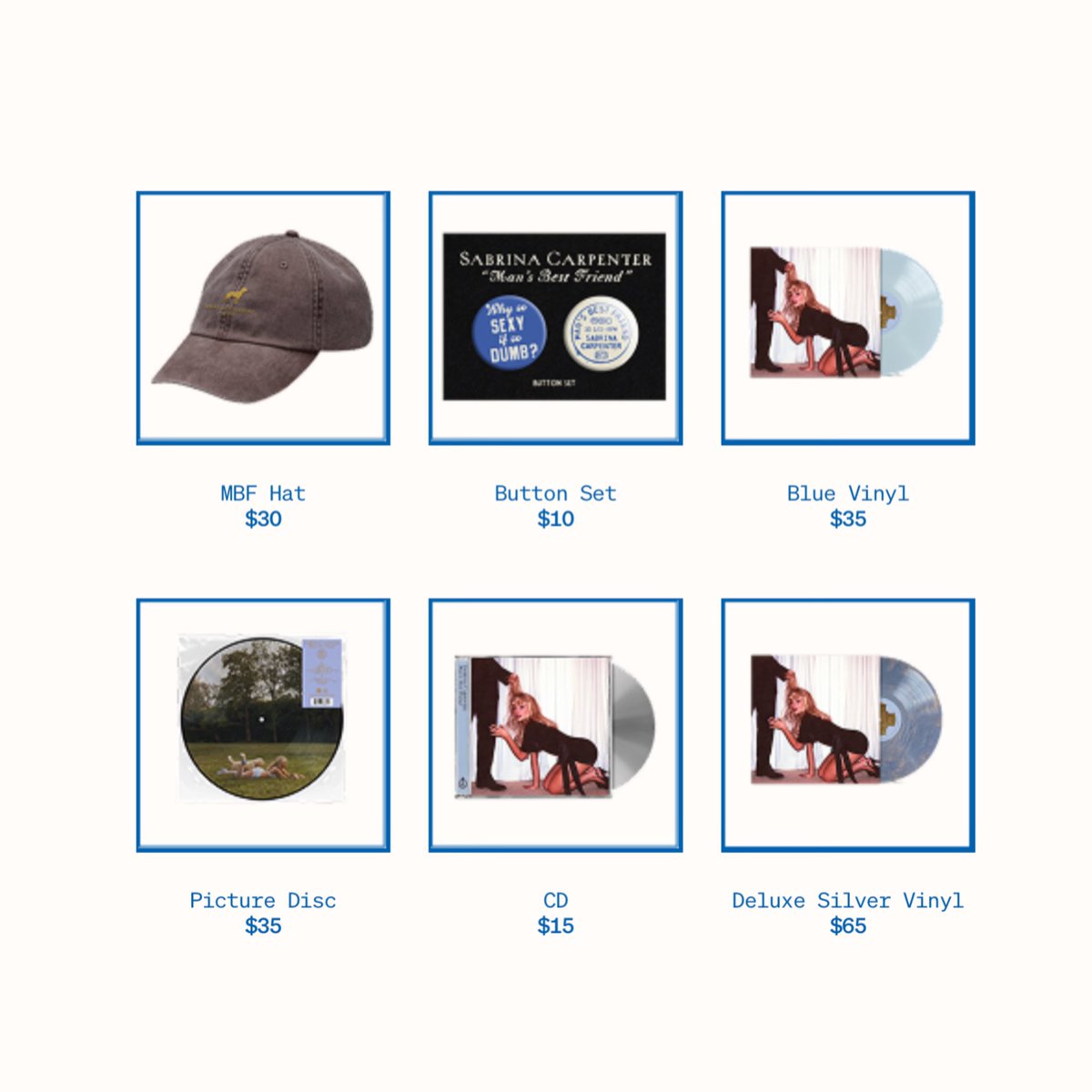 SCdailyupdates's tweet image. All Sabrina Carpenter merch and prices at the “Sabrina’s Secondhand” retro pop up in New York.