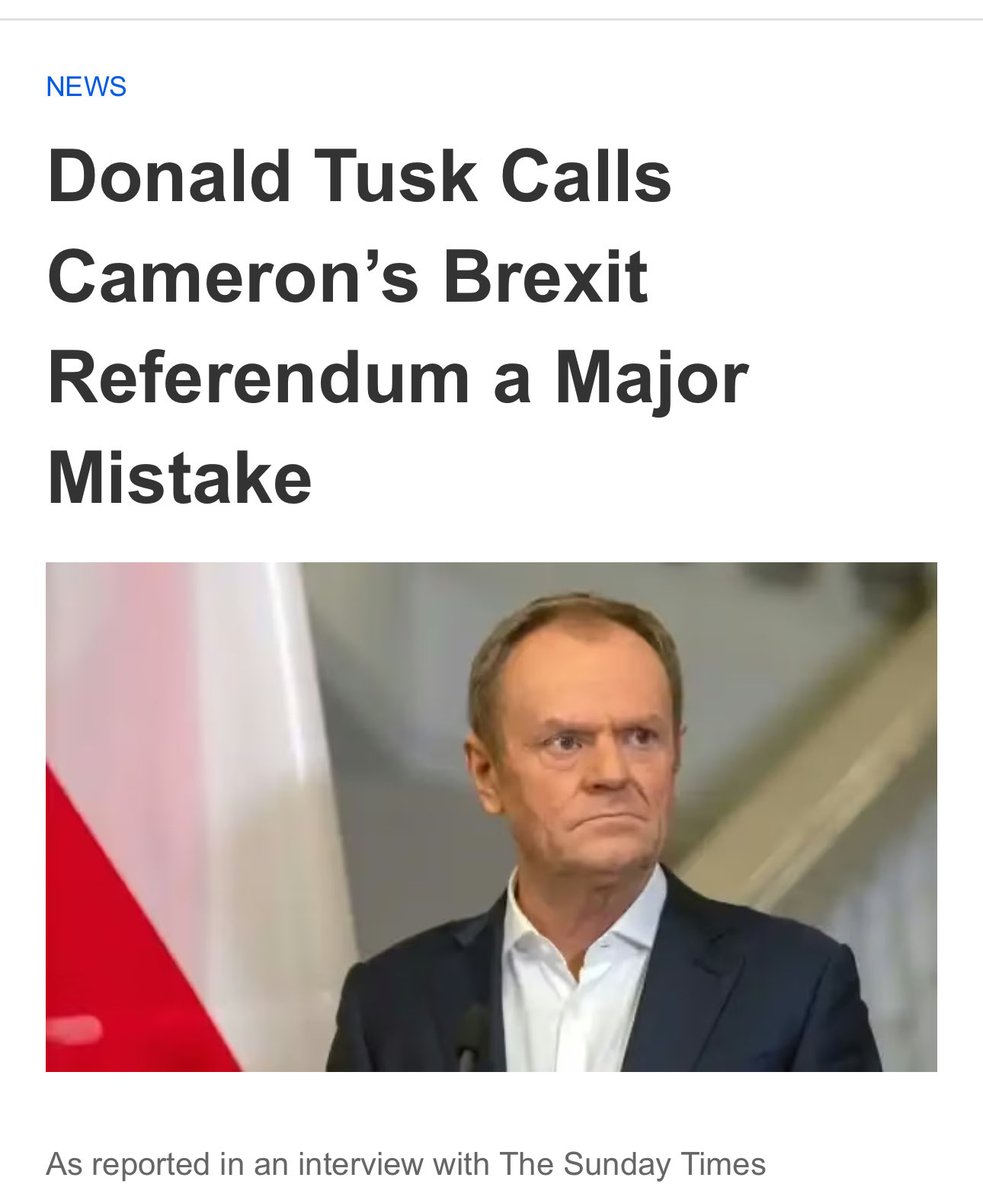 I agree with <a href="/donaldtusk/">Donald Tusk</a> 👏 

“I believe this is one of the biggest mistakes in our (shared European) history. And today, in my view, it is much more obvious”

He also said Great Britain is not only part of it but also a source of the values and principles of a united Europe.
